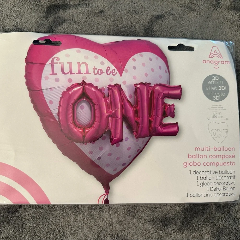 Baby Girl 1st Birthday Party Decorations Balloons Pink 3D Pink Polka Dots 2